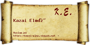 Kazai Elmó névjegykártya